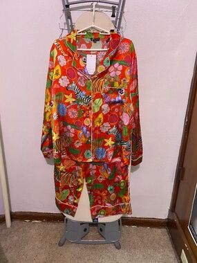 Karen Mabon Silk Tiger Bouquet Pajama Set Medium